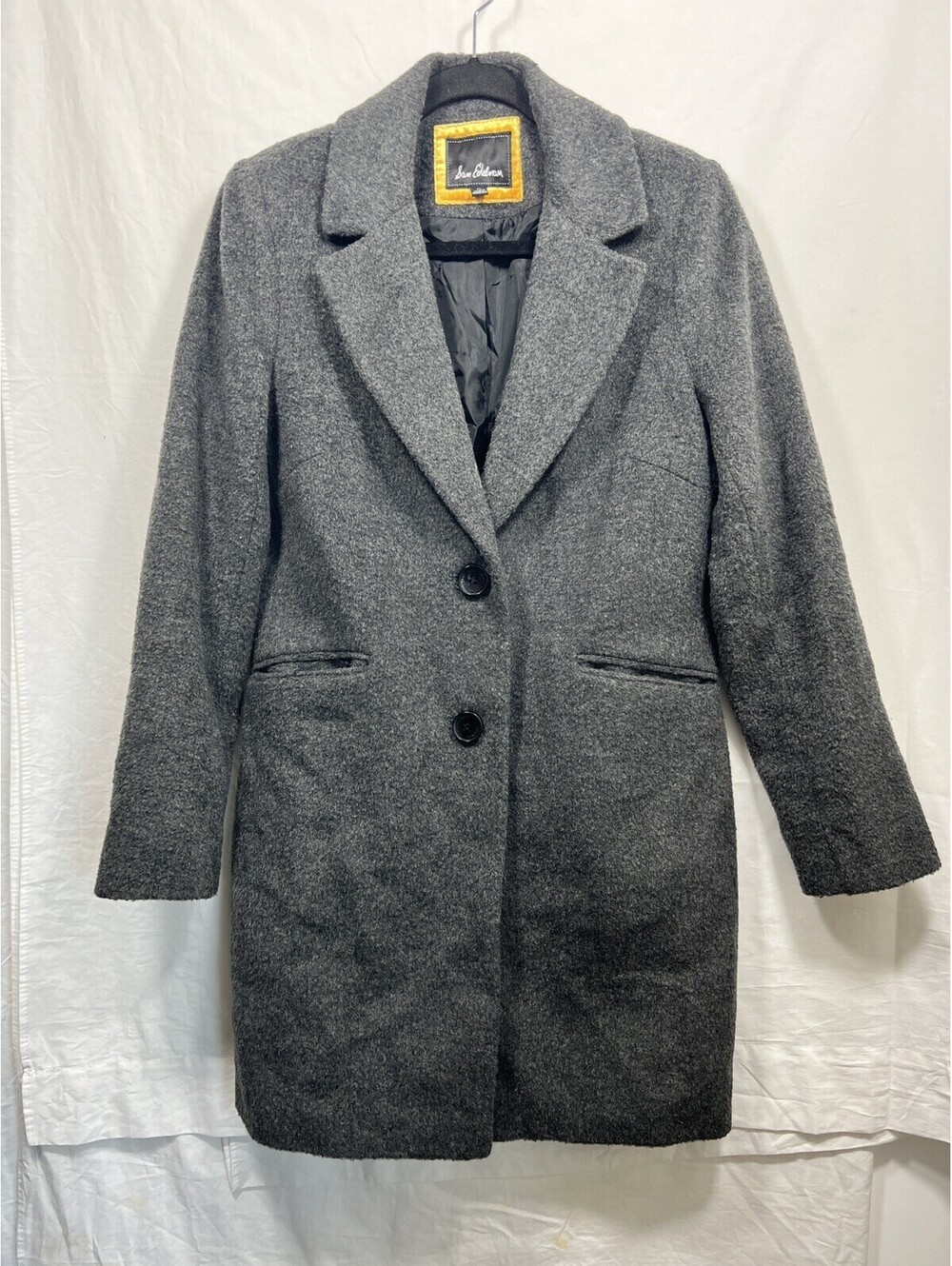 Sam Edelman Wool Blend Long Coat Notch Collar Gray Size Med Women’s